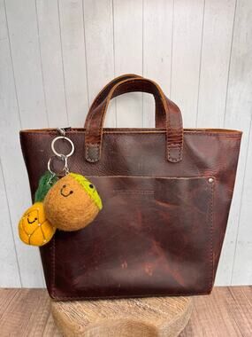 Set of 2!! Kiwi Pineapple Fruit Bag Charm Fun Felted Wool Purse Charm